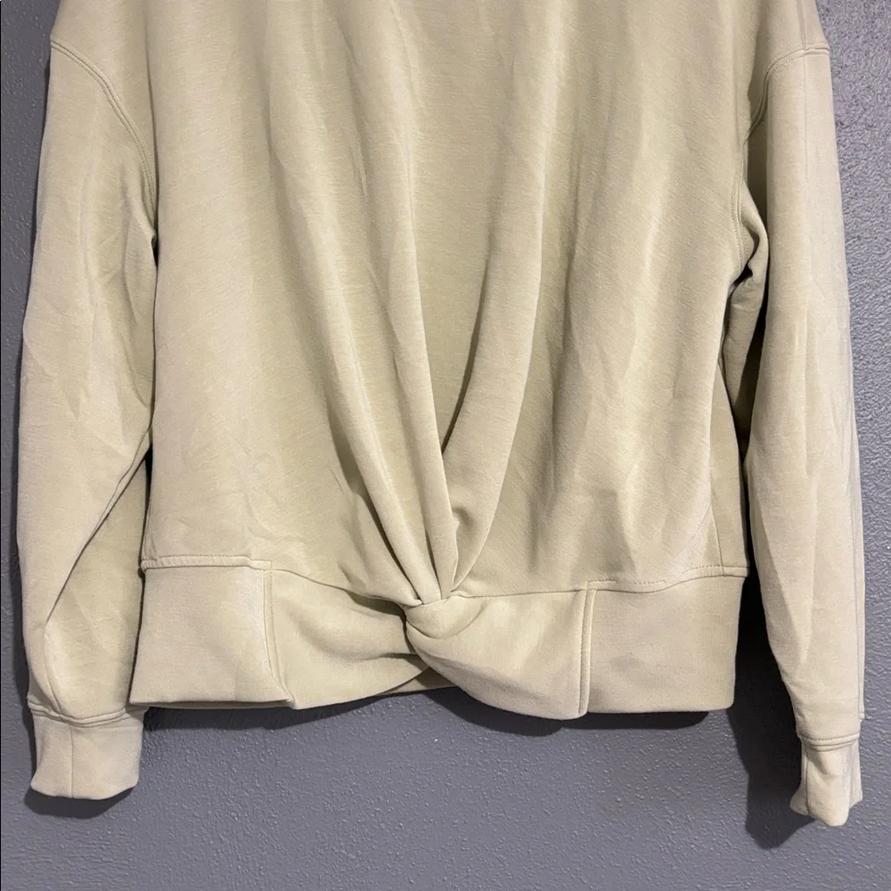Magaschoni Sage Twist-Front Crewneck Sweater
